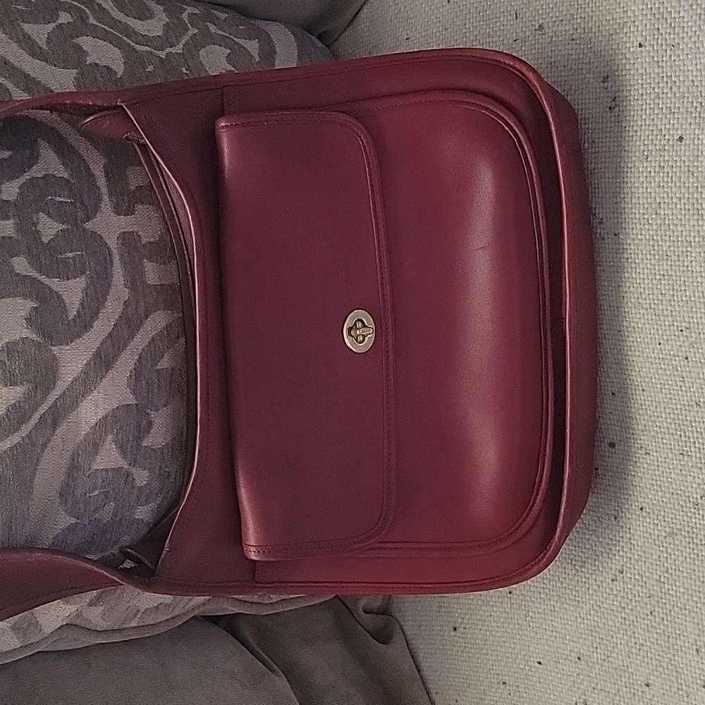 Coach Rare Vintage Red Leather Taft Bag.